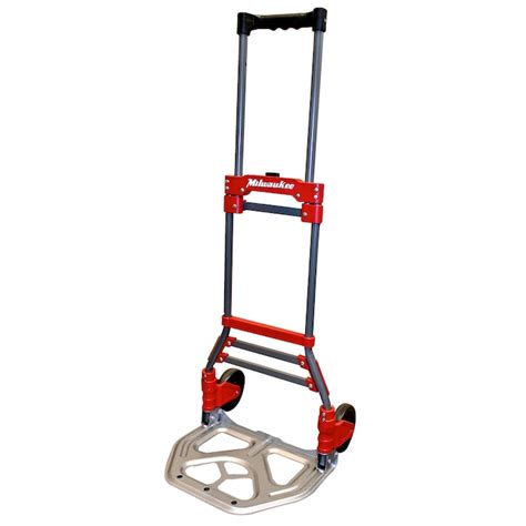 Milwaukee 150 Lb 2 Wheel Red Steel Folding Hand Truck In The Hand