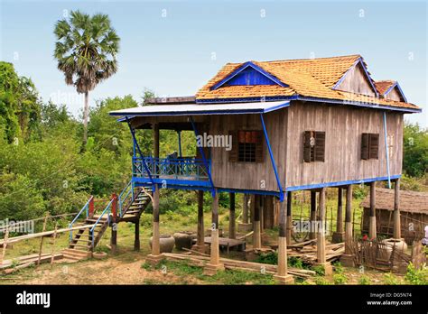 Stilt Houses In A Small Village Near Kratie Cambodia Southeast Asia
