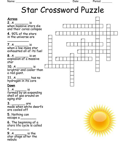 Life Cycle Of A Star Crossword Wordmint