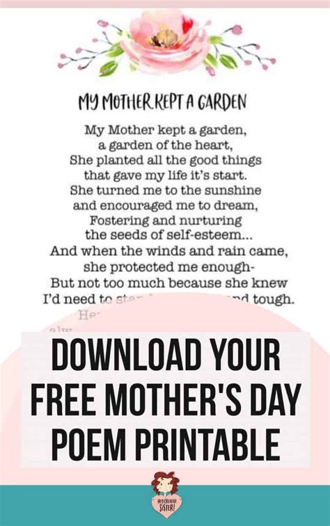 Download This Beautiful Free Printable Mothers Day Poem