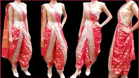 Dhoti Style Saree Drapingdhoti Style With Silk Sareestep By Stepfull Explained In Hindi Youtube
