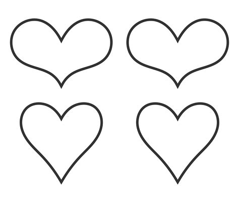 7 Best Images Of 4 Printable Heart Template Valentine Heart Template