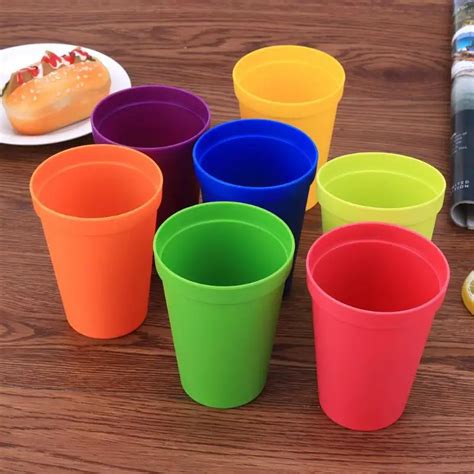 7pcsset 7 Color Portable Rainbow Suit Cup Picnic Tourism Plastic Cups