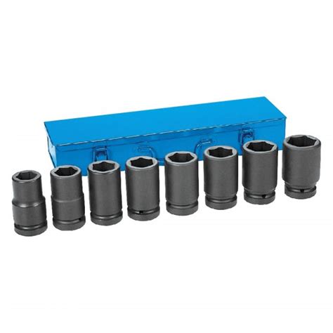 Grey Pneumatic 9109d 1 Drive Metric 6 Point Deep Impact Socket Set