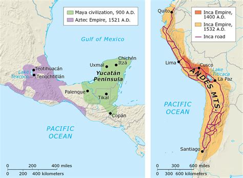 Aztecs And Mayans Map