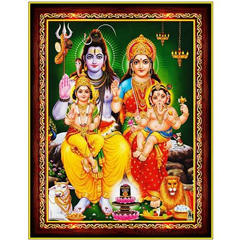 Shiv Parvati Parivaar Ganapati Kartikeya Murugan Hanuman Hanuman Ji