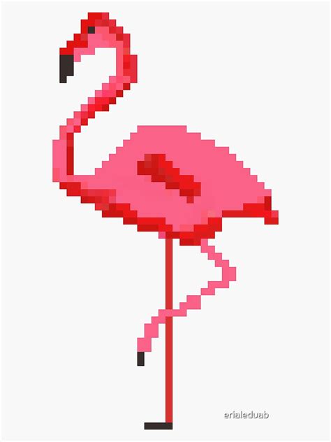 Pixel Flamingo Print Sticker For Sale By Erialeduab Redbubble