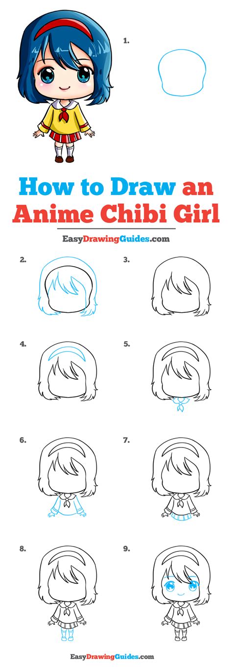 How To Draw An Anime Chibi Girl Really Easy Drawing Tutorial Girl Drawing Easy Cartoon Girl