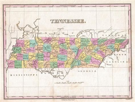 Map Of Tennessee 1827 Vintage Map Collection