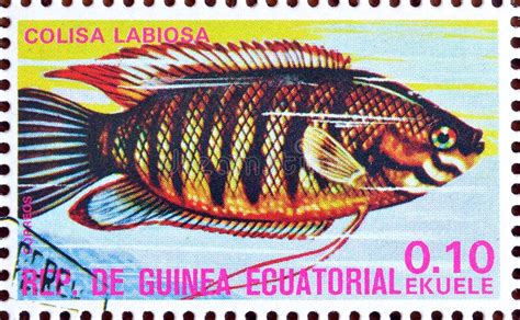 Cancelled Postage Stamp Printed By Equatorial Guinea That Shows The