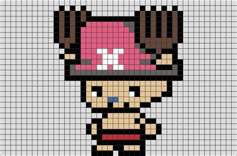 One Piece Chopper Pixel Art Easy Pixel Art Pixel Art Grid Minecraft