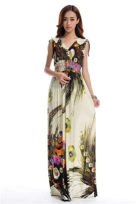 Tall Extra Long Floral Print Pattern Sexy Double Deep V Neck Womens Maxi Dress Ebay