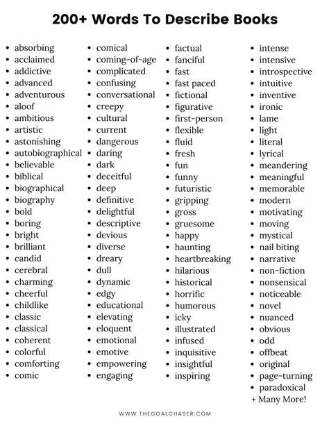 200 Words To Describe A Book Adjectives To Describe Any Book
