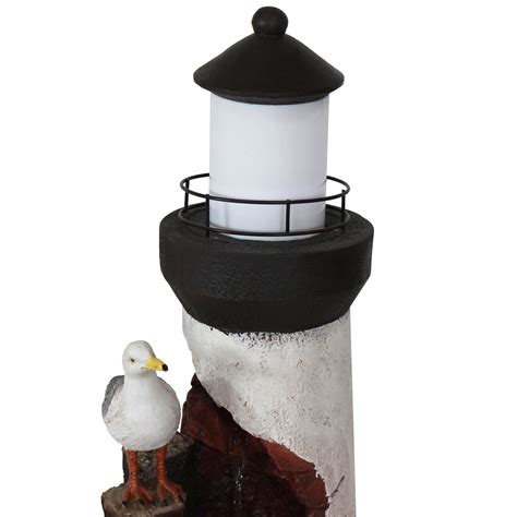 Sunnydaze Gulls Cove Outdoor Lighthouse Fountain With Led Light 36