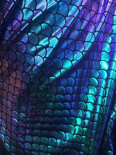 Aqua Hologram Mermaid Fish Scales 2 Way Stretch Spandex