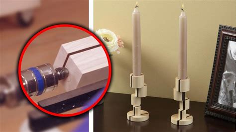Amazing Wood Turning Project Candlestick Holder Youtube