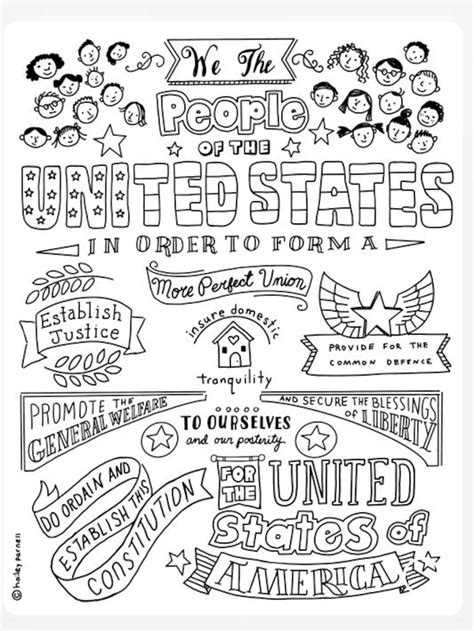 Buy Us Constitution Coloring Page Online In India Etsy