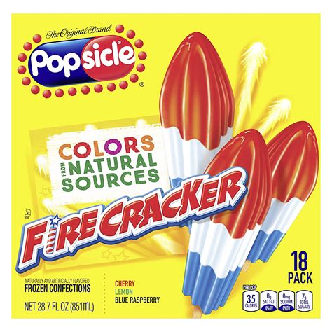 Popsicle Ice Pops Firecracker Ice Pop 287 Fl Oz 18 Pack