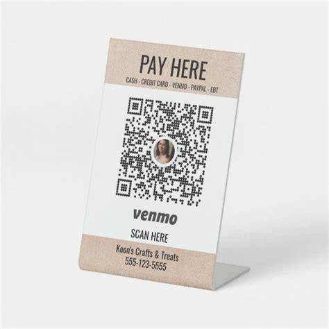 Craft Show Booth Display Qr Code Pay Pedestal Sign Zazzle Craft