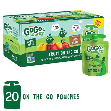 Gogo Squeez Fruit On The Go Apple Apple 3 Oz 20 Pk