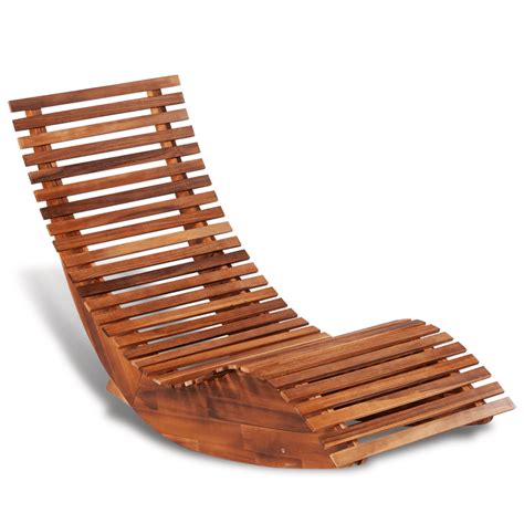 Anself Rocking Outdoor Folding Sun Lounger Garden Chaise Lounge Chair
