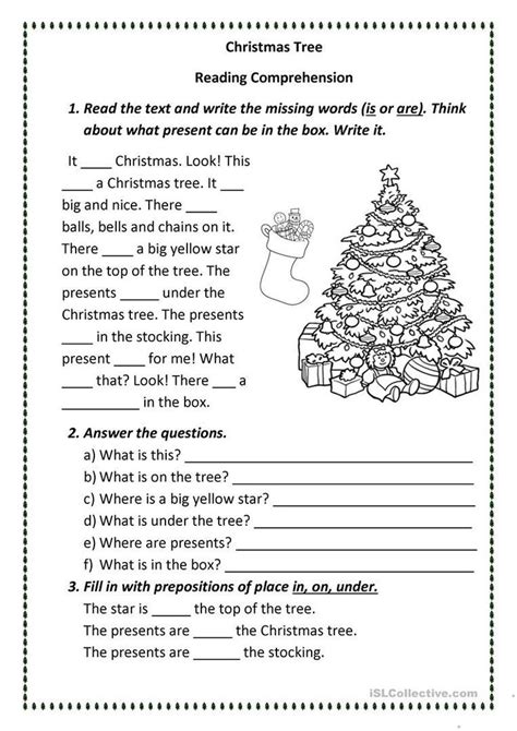 Free Christmas Reading Comprehension Printables Printable Templates