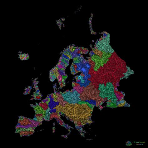 River Basin Watershed Map Of Europe Reurope