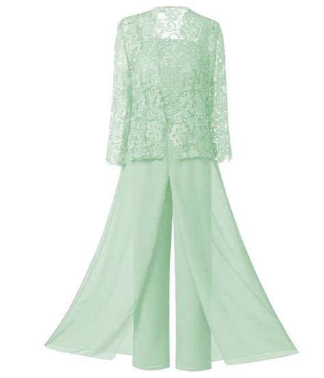 Mother Of The Bride Dress Plus Size 3 Pieces Sage Green Lace Chiffon