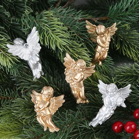 Buy 6 Pcs Silver Gold Angel Shaped Ornaments Wings