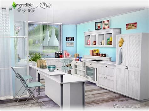 Lennox kitchen and dining set sims 4 kitchen sims house sims 4 the pergola would be lovely to use as a kitchen booth in an open cafe. SIMcredible!'s Young Way Kitchen | Sims 4 kitchen, Sims 4 ...