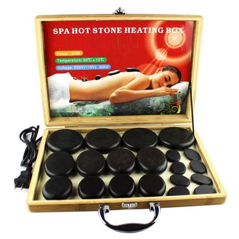 Professional Massage Hot Stone Set And Gem Massage Portable Massage Stone Heater Kit With 16