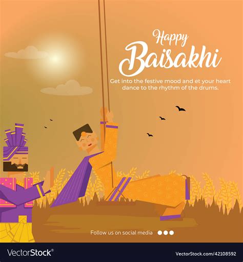 Banner Design Of Happy Baisakhi Royalty Free Vector Image