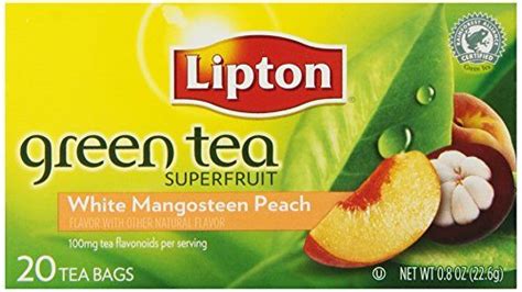 Lipton Green Tea Bags Superfruit White Mangosteen With Peach 20 Count