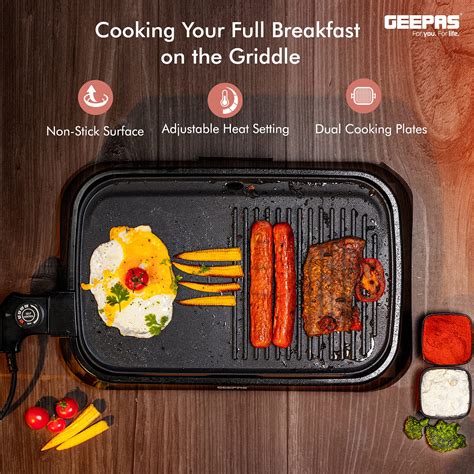 Geepas Gbg63040 1600w Electric Barbeque Grill Adjustable Thermostat Non
