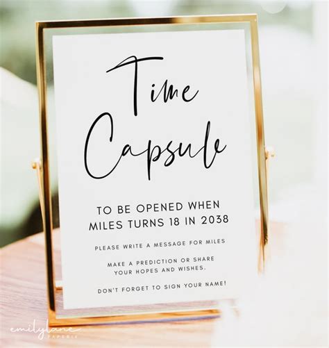 Time Capsule Template Time Capsule First Birthday Time Etsy Australia