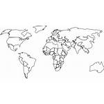 Map Outline Countries Blank Background Clip Coloring