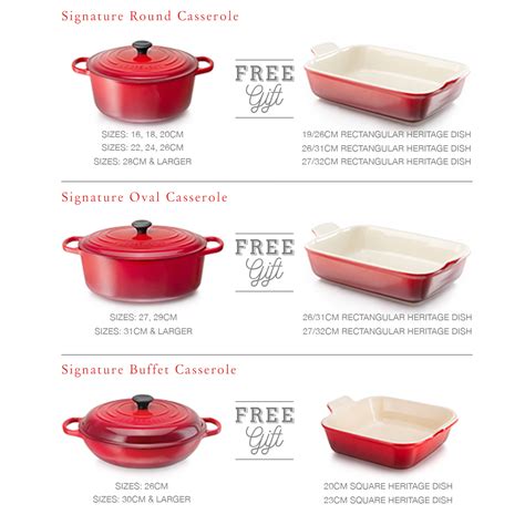 While there's a lot of variation, the most common size baking dish is a 9 x 13 inch rectangular pan. Le Creuset | Complimentary Gift with all Le Creuset ...