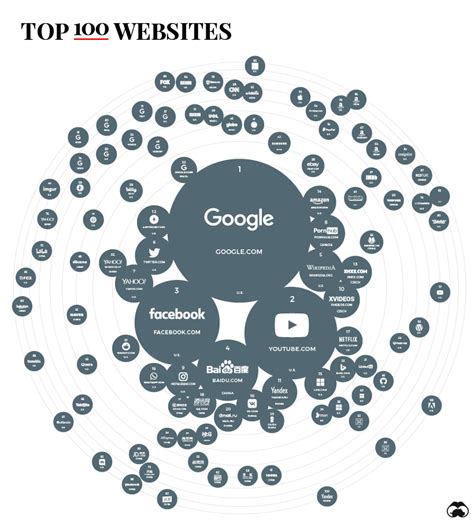Infographic Ranking The Top 100 Websites In The World