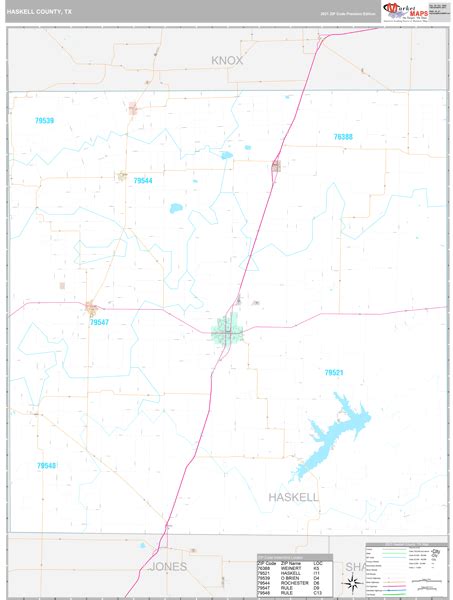 Haskell County Tx Wall Map Premium Style By Marketmaps