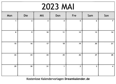 Kalender Mai 2023
