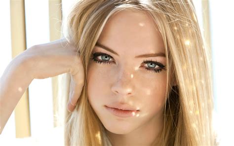 X Blonde Blue Eyes Women Face Wallpaper Kb