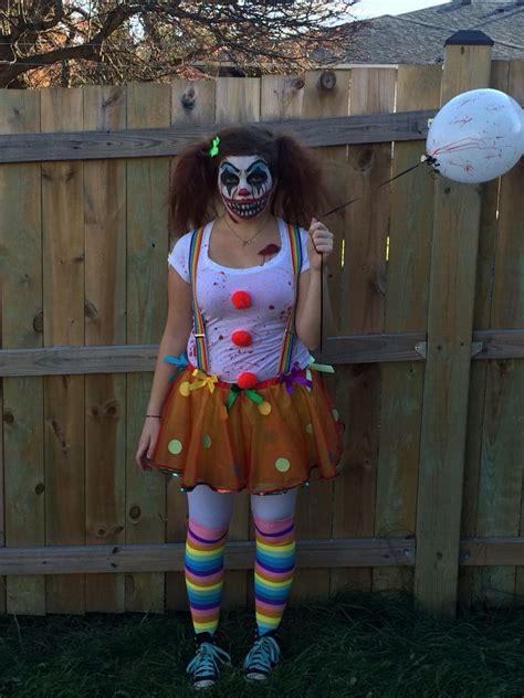 Halloween Homemade Clown Costumecreepy Makeup Clown Halloween