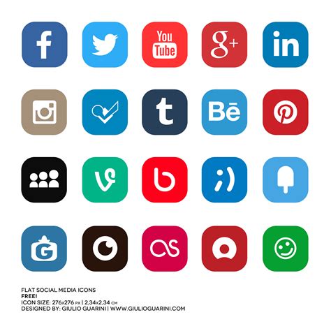 Social Media Icons Free By Giulio Guarini Designer Social Media Icons Social Media Icons Free