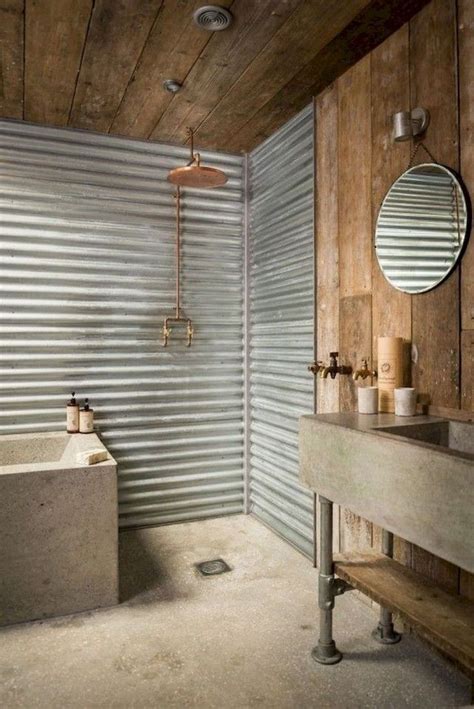 Black, white, various shades of brown, and a muted blue tone add color and contrast in the room's accessories. 15 Bathroom Remodel Ideas | Small rustic bathrooms, Rustic ...