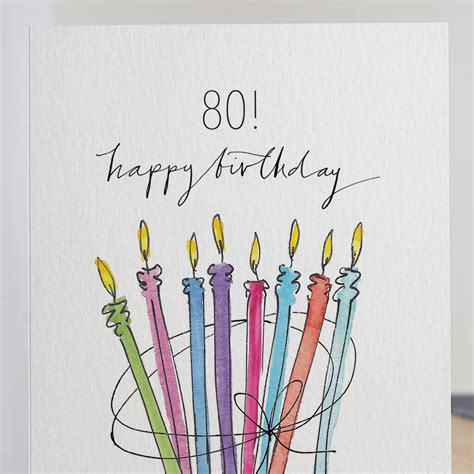 80th Happy Birthday Milestone Birthday Card By Gabrielle Izen Design