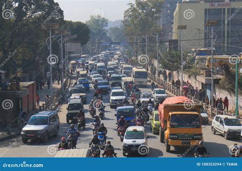 Traffic Jam Kathmandu Nepal Editorial Stock Image Image Of Downtown