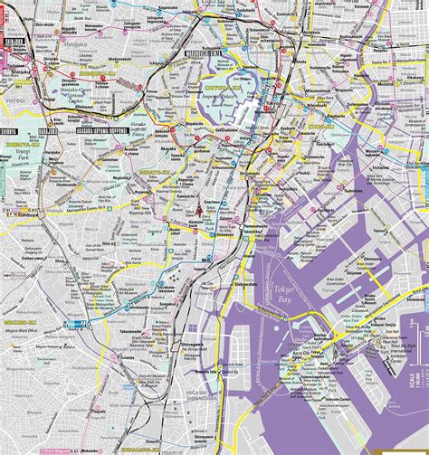 You can download tokyo metro subway map available in 8 languages; Tokio-map - Karte von central Tokyo (Kantō - Japan)