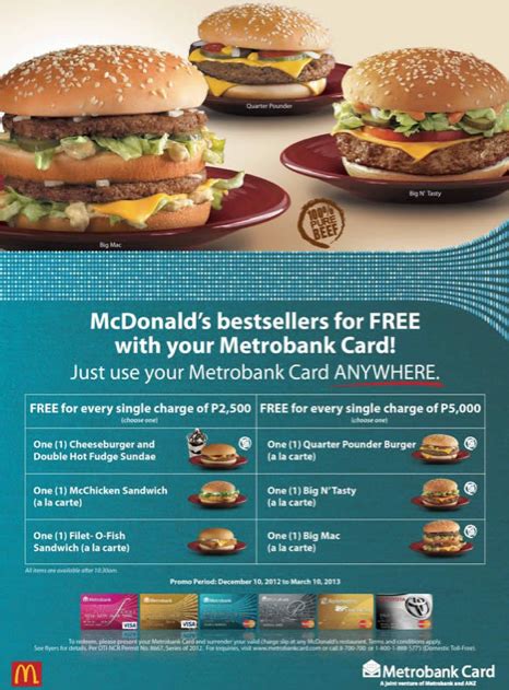 Check spelling or type a new query. Manila Life: McDonald's treats with your Metrobank credit cards