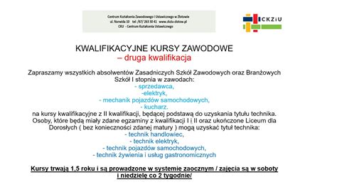 Oferta edukacyjna 2023 2024 Centrum Kształcenia Zawodowego i