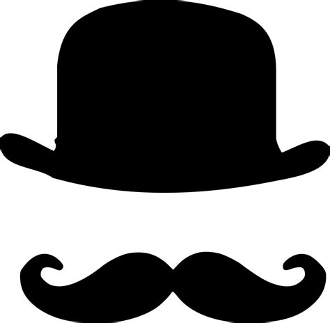 Onlinelabels Clip Art Bowler Hat And Moustache